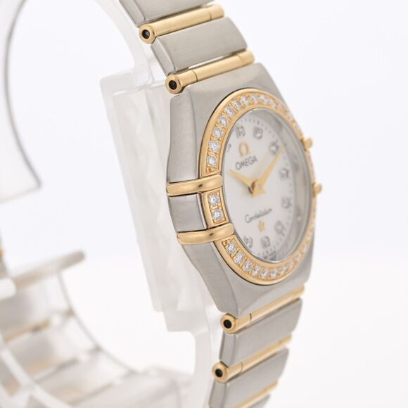 OMEGA Constellation 18k Gold MOP Diamond Dial & Bezel Full Bar 23mm Ladies Watch - Picture 4 of 13
